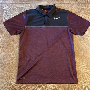Maroon and black medium Nike golf polo